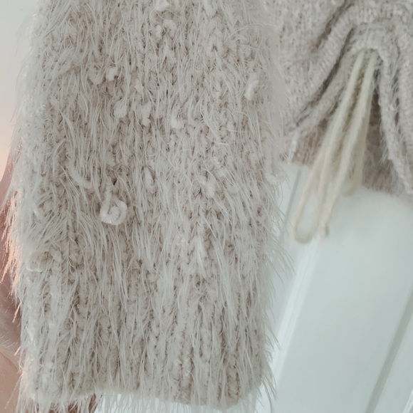 Ruched Fuzzy Knit Sweater - Picture 2 of 4